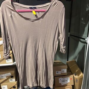 42c# GAP W Sz L Women's Taupe Top, oversized w/ 3/4 quarter sleeve $15 FIRM
